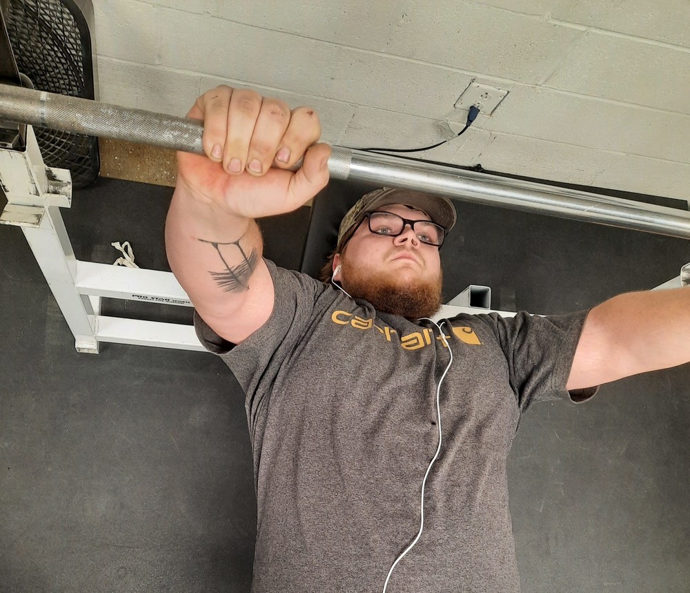 Zach at the bench press