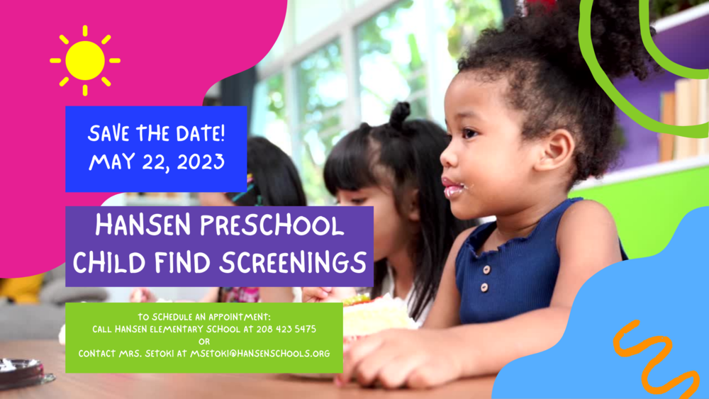 Preschool Child Find Screenings